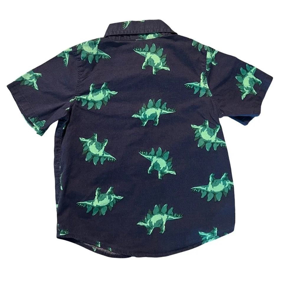 Old Navy Toddler Boys Navy Blue Green Stegosaurus Dinosaur Shirt 3T (0941)
